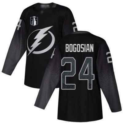 Adidas Tampa Bay Lightning #24 Zach Bogosian Black 2022 Stanley Cup Final Patch Alternate Authentic Stitched NHL Jersey